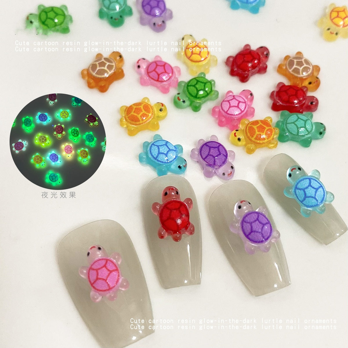 Manicure Luminous mini Turtles(5 PCS/BAG)-10