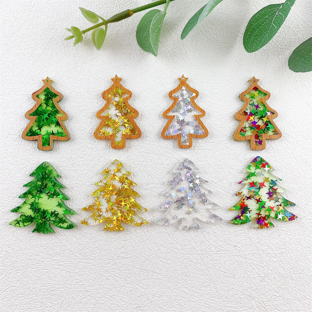 Acrylic glitter color Christmas tree DIY Christmas -51（Rainbow）