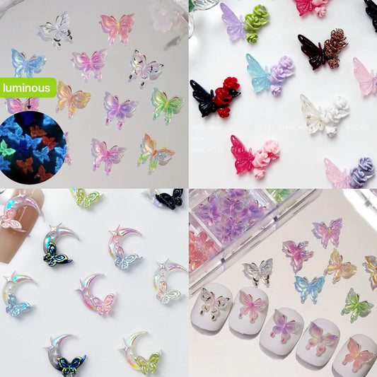 Manicure Mix luminous mini  butterfly-81 (Rainbow)