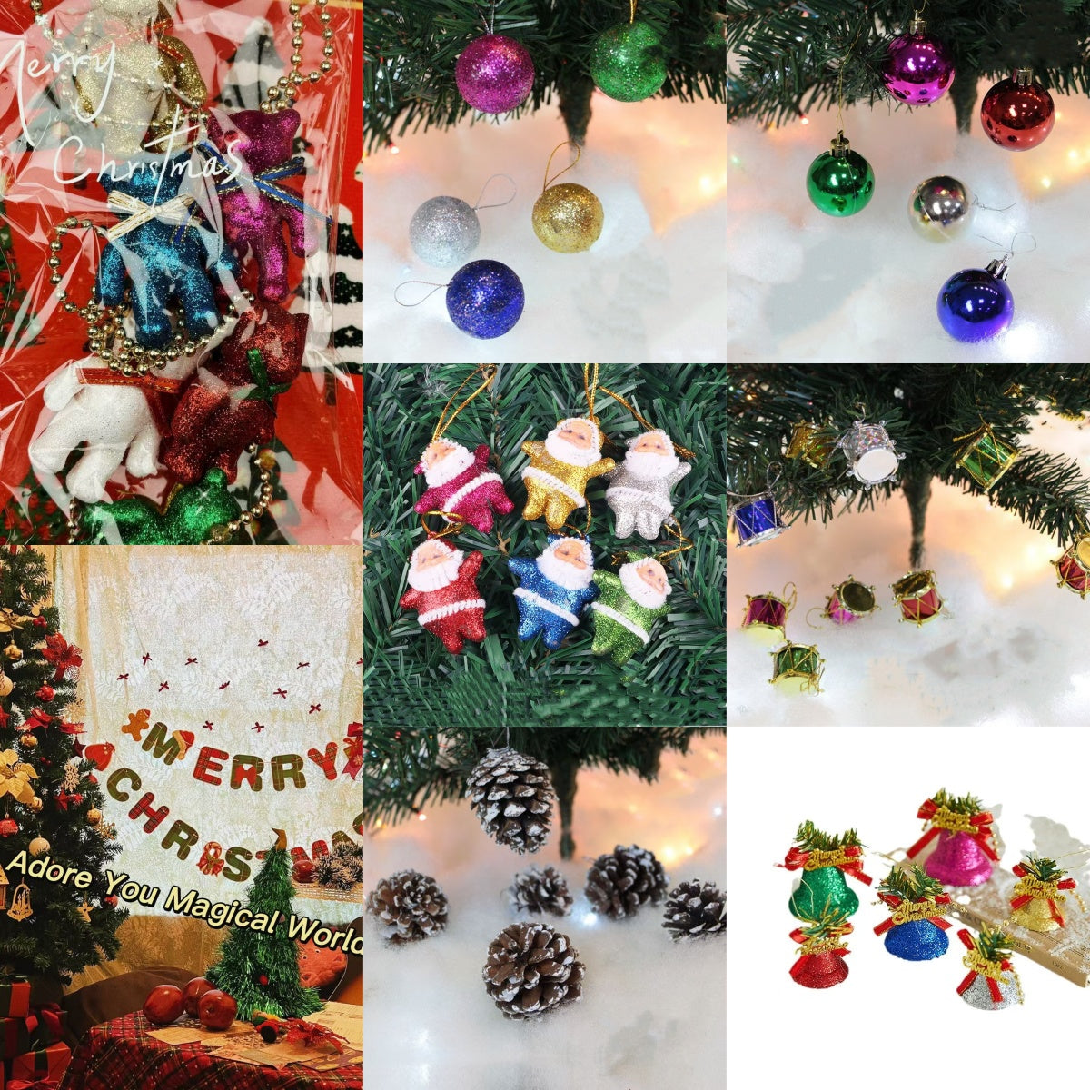 Mix Christmas decorations-006（Rainbow)（6pcs/bag）