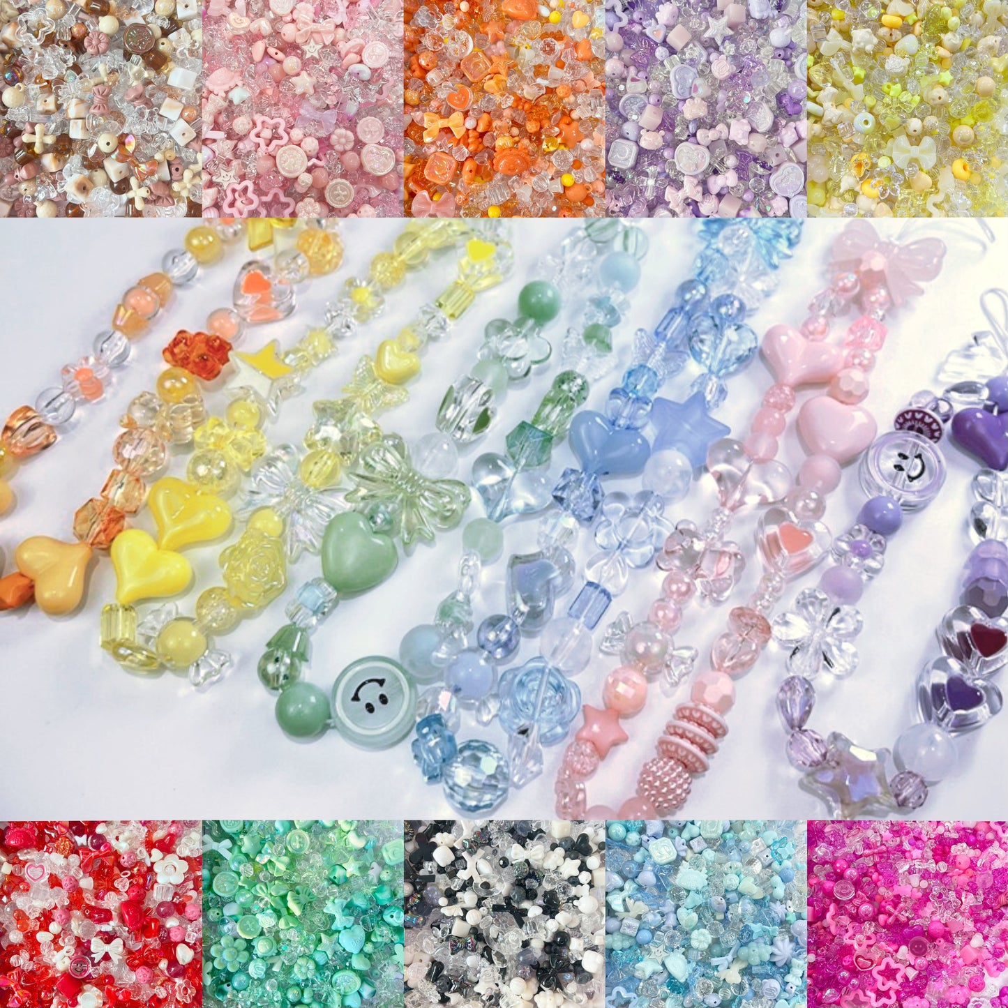 NEW! Acrylic Beads Lucky Bags -- for Beaded Pen Chain DIY-A5-(5 pcs/Bag)