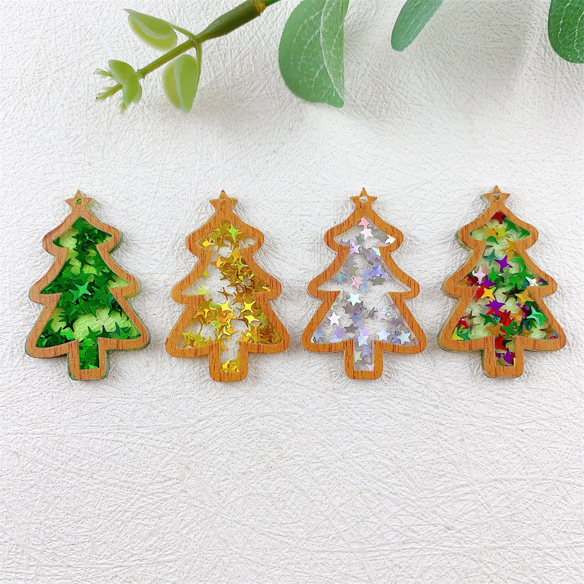 Acrylic glitter color Christmas tree DIY Christmas -51（Rainbow）