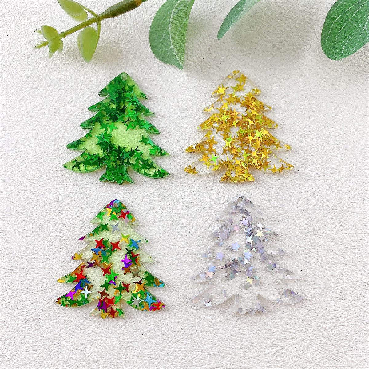 Acrylic glitter color Christmas tree DIY Christmas -51（Rainbow）