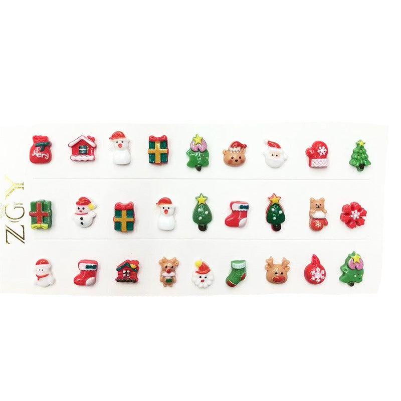 Manicure Christmas ornament（ 2 PCS/BAG)-80（Rainbow）