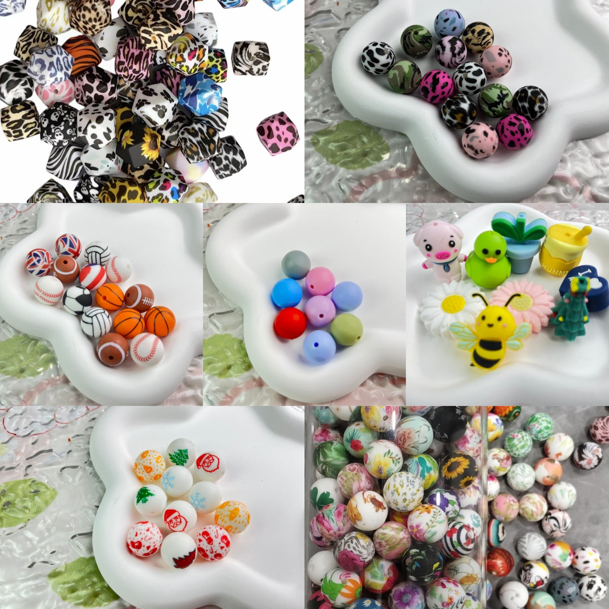 Mixed silicone beads-B7 (Rainbow)