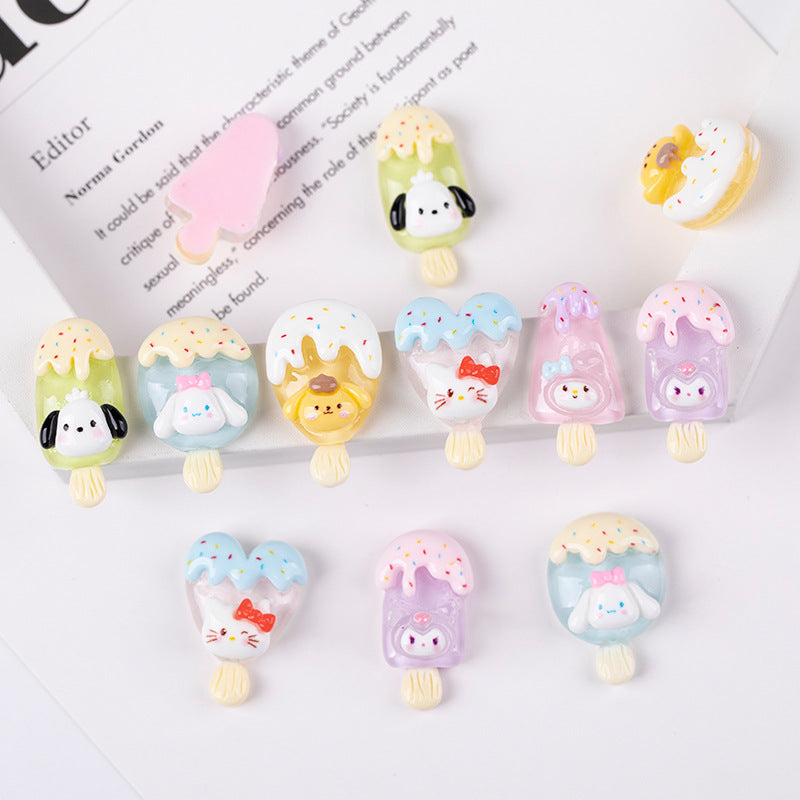 Sanrio Ice Cream Glossy DIY Accessories - Open by yourself not open in live