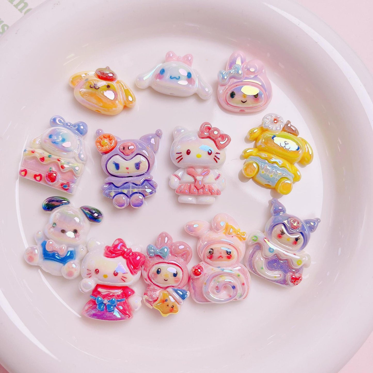 Cute Cartoon Sanrio Straight Hole Beads DIY Accessories-Open by yourself not open in live