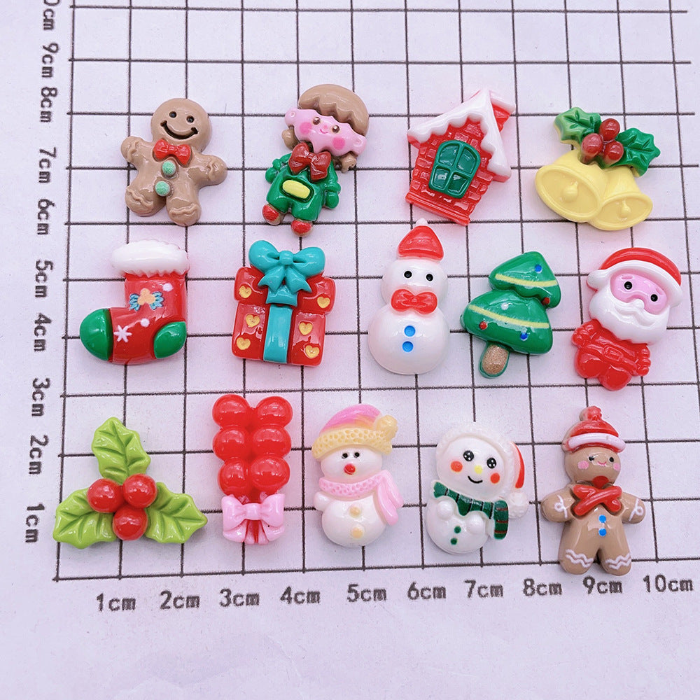 Christmas Resin Phone Case DIY Accessories（2pcs/bag）-45（Rainbow）