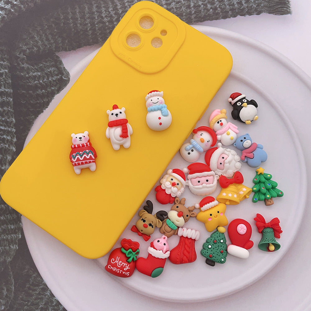 Christmas Resin Phone Case DIY Accessories（2pcs/bag）-45（Rainbow）