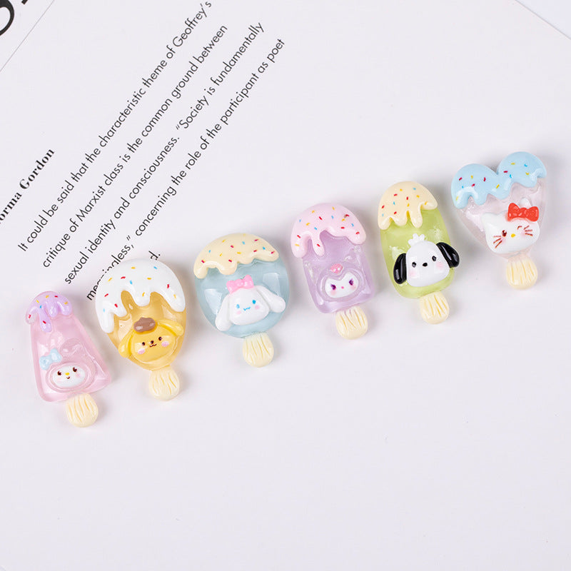 Sanrio Ice Cream Glossy DIY Accessories - Open by yourself not open in live