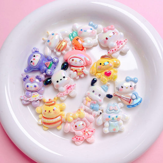 Cute Cartoon Sanrio Straight Hole Beads DIY Accessories-Open by yourself not open in live