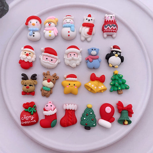 Christmas Resin Phone Case DIY Accessories（2pcs/bag）-45（Rainbow）