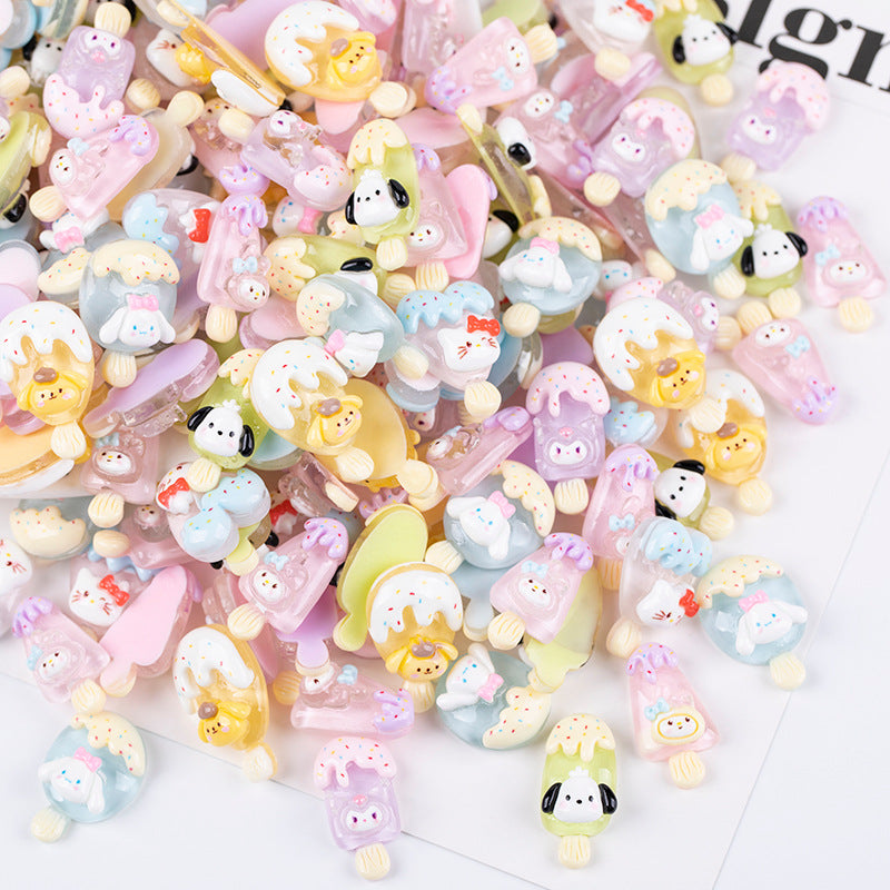 Sanrio Ice Cream Glossy DIY Accessories - Open by yourself not open in live