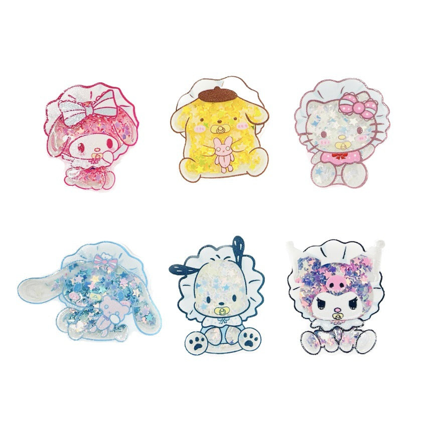 Sanrio Quicksand Luminous Acrylic Patch DIY Accessories--Open by yourself not open in live