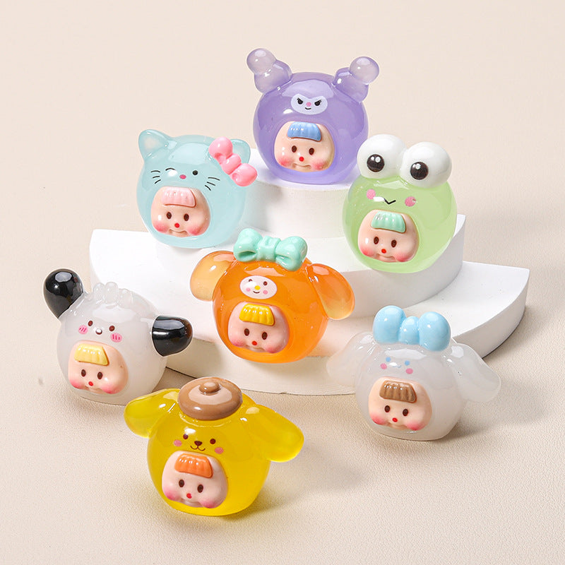 Large Luminous Sanrio Sister DIY Accessories -Open by yourself not open in live