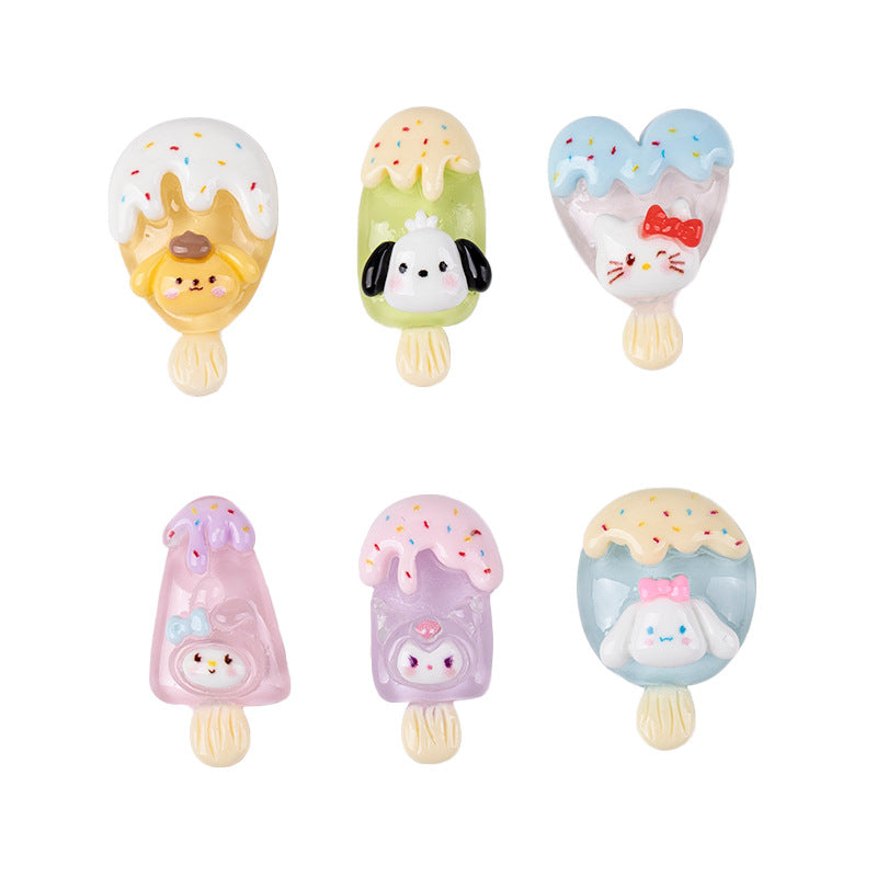 Sanrio Ice Cream Glossy DIY Accessories - Open by yourself not open in live